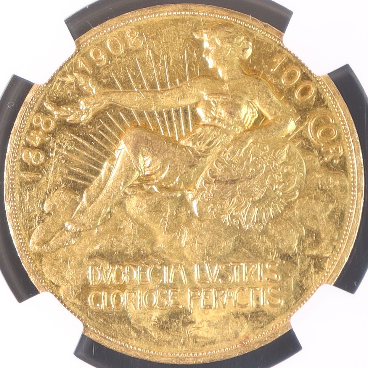 1908年 オーストリア 雲上の女神 100コロナ金貨 フランツ・ヨーゼフ1世 在位60周年記念 【 NGC PF55 】