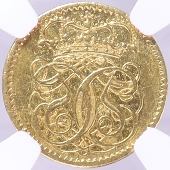 1670-99年 デンマーク クリスチャン5世 騎馬王 1ダカット 金貨 【 NGC AU58 唯一の鑑定品 TOP POP 】