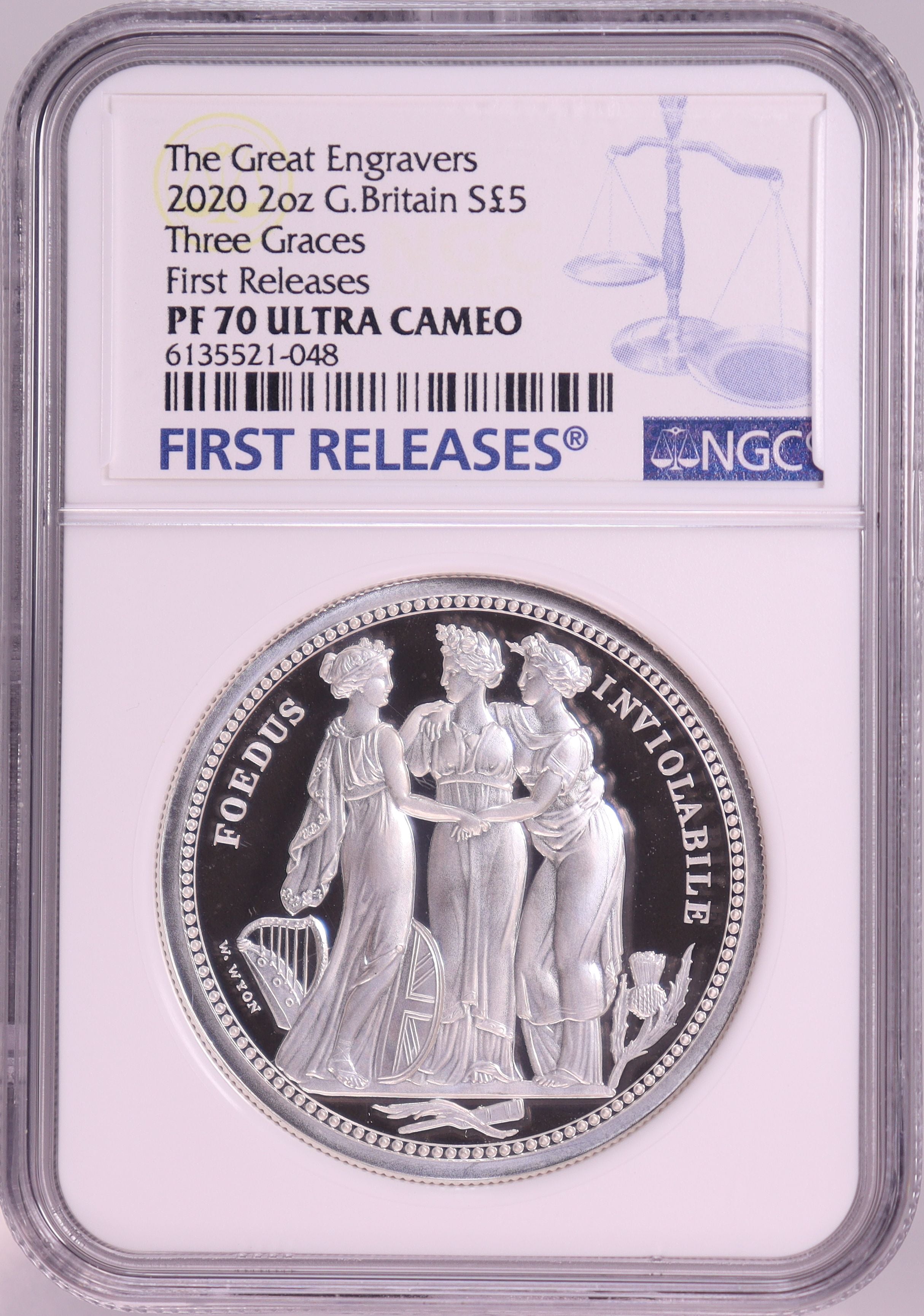 2020年 イギリス スリーグレイセス 5ポンド 銀貨 【 NGC PF70 ULTRACAMEO First Releases 】