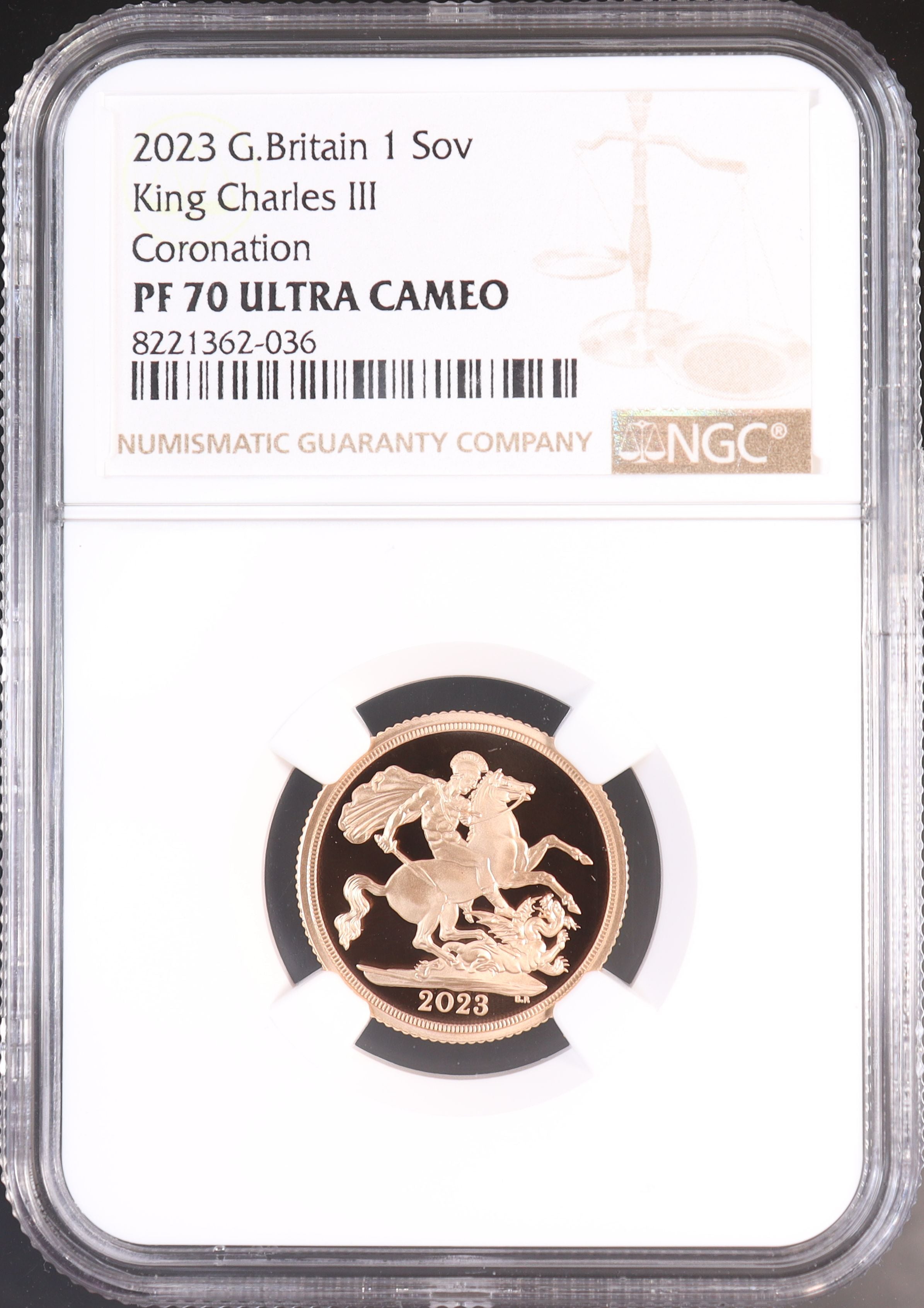 2023年 イギリス チャールズ3世 戴冠記念 1ソブリン金貨 【 NGC PF70 ULTRA CAMEO 】