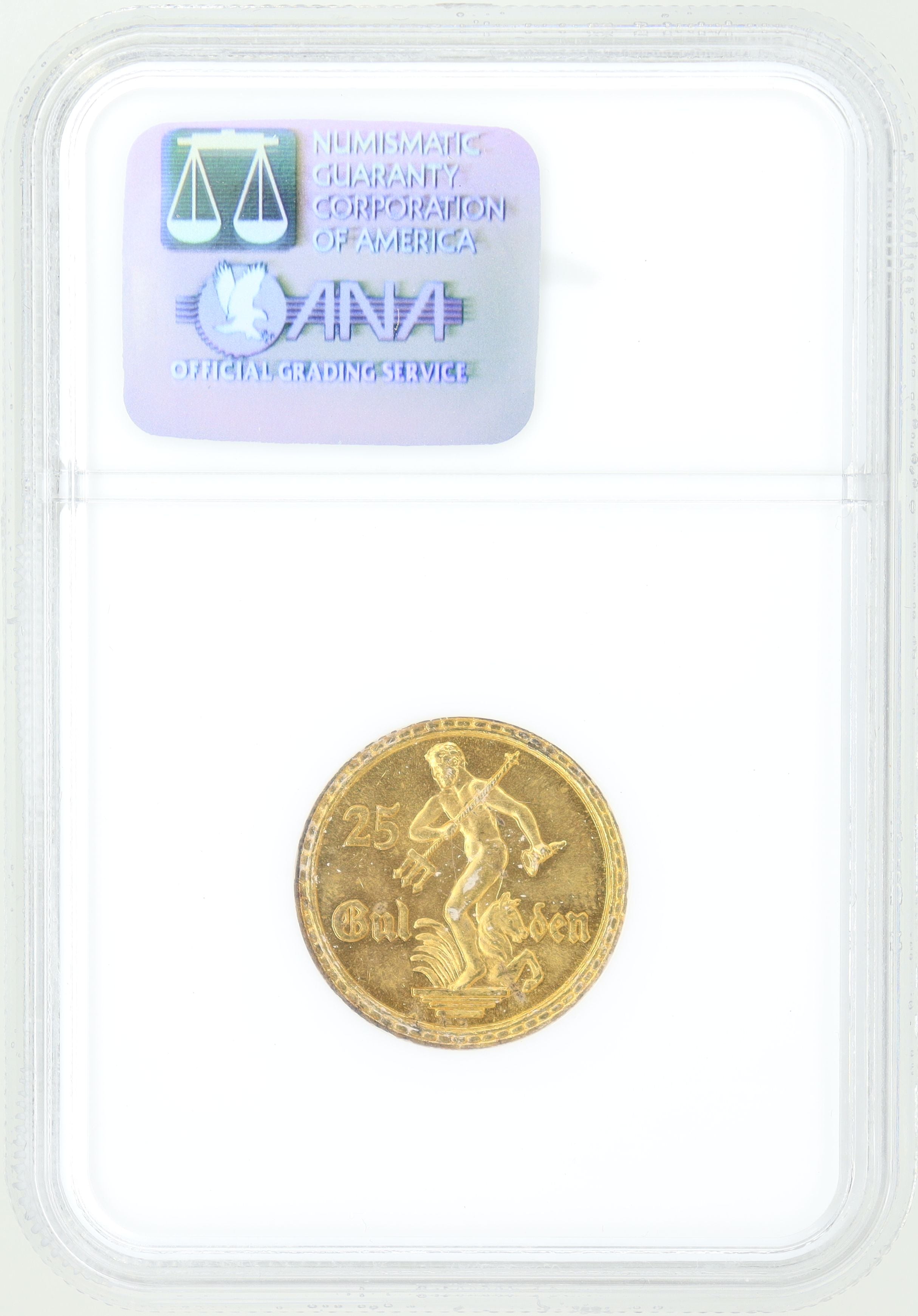 1930年 自由都市 ダンツィヒ ポーランド 25グルデン 金貨 【 高鑑定 NGC MS65 】