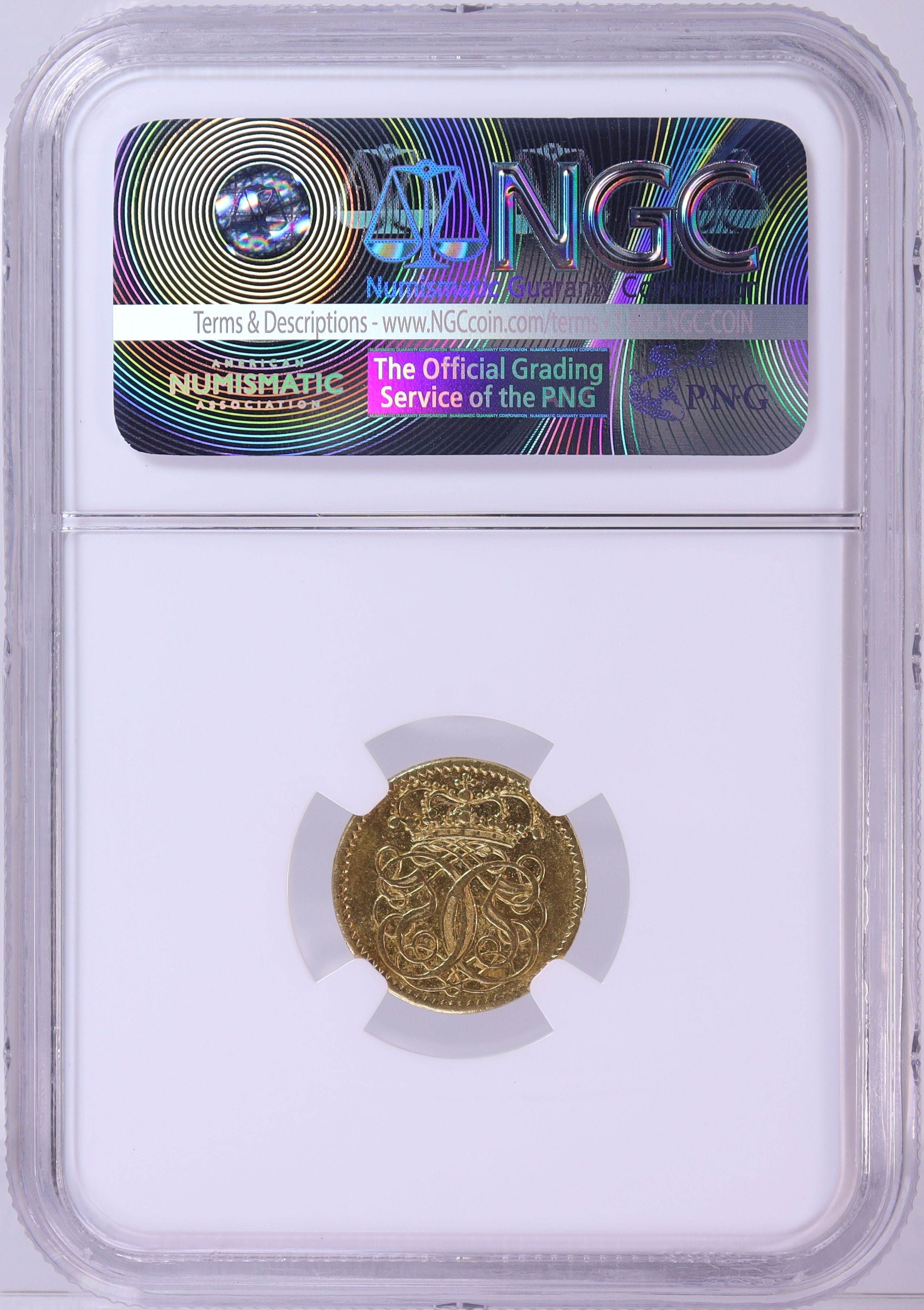 1670-99年 デンマーク クリスチャン5世 騎馬王 1ダカット 金貨 【 NGC AU58 唯一の鑑定品 TOP POP 】