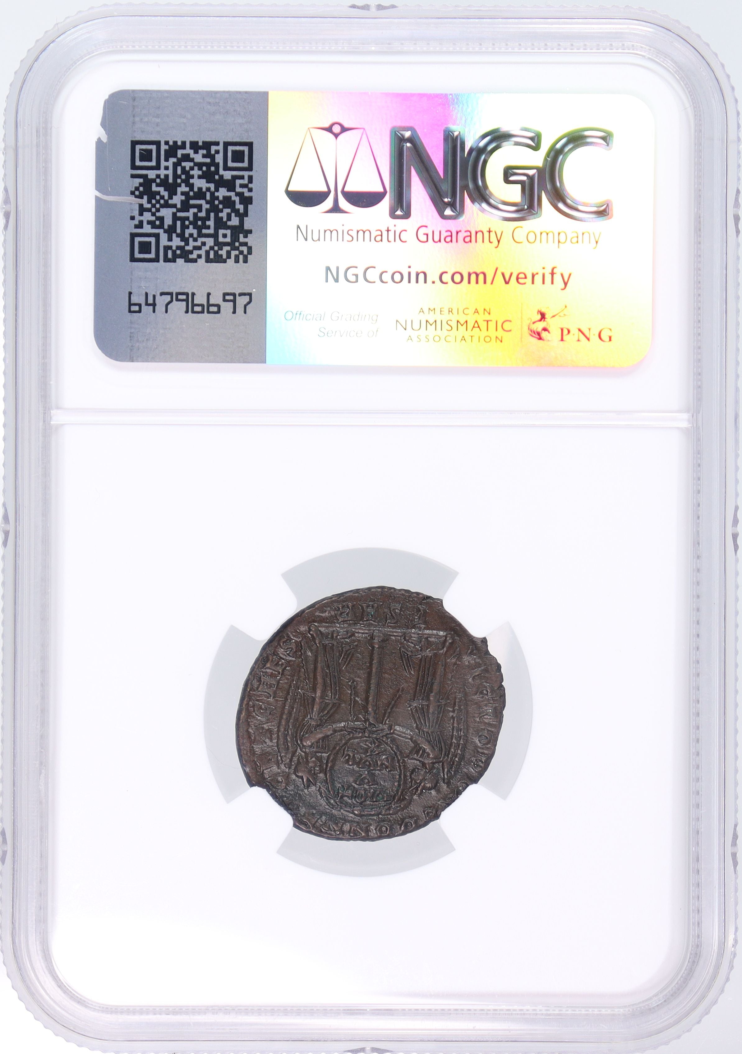 AD350-35年 古代ローマ帝国 デケンティウス 勝利の女神 青銅貨 4.98g 【 NGC Ch AU★ ダブル5 唯一の星付 】