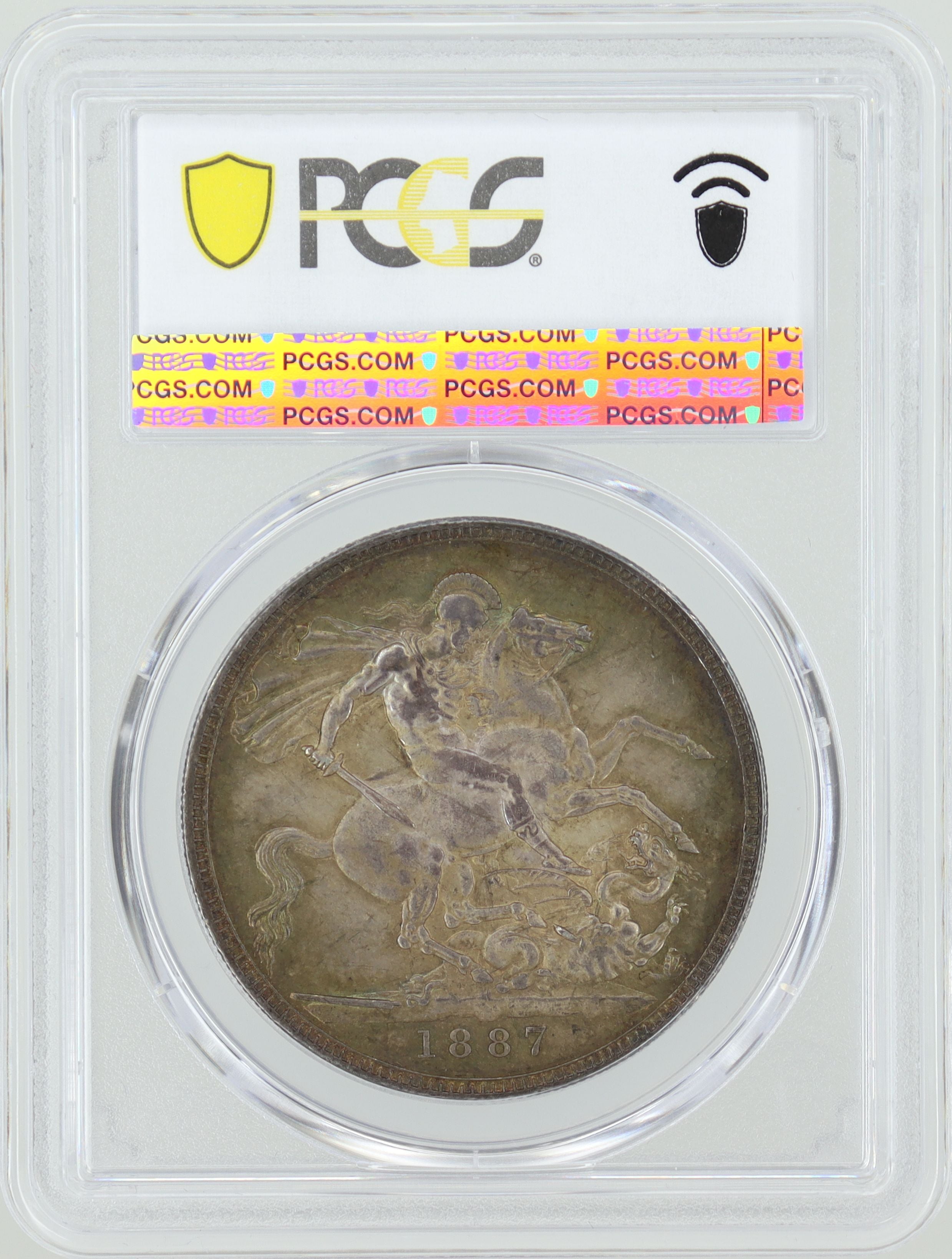 1887年 イギリス 1クラウン銀貨 ヴィクトリア女王 ジュビリーヘッド 【PCGS MS62】