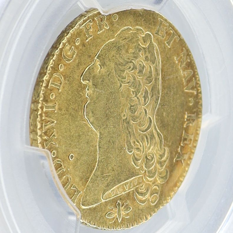 1786年 D フランス ルイ16世 2ルイドール 金貨 【 PCGS AU55 】