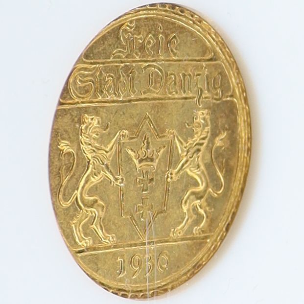 1930年 自由都市 ダンツィヒ ポーランド 25グルデン 金貨 【 高鑑定 NGC MS65 】
