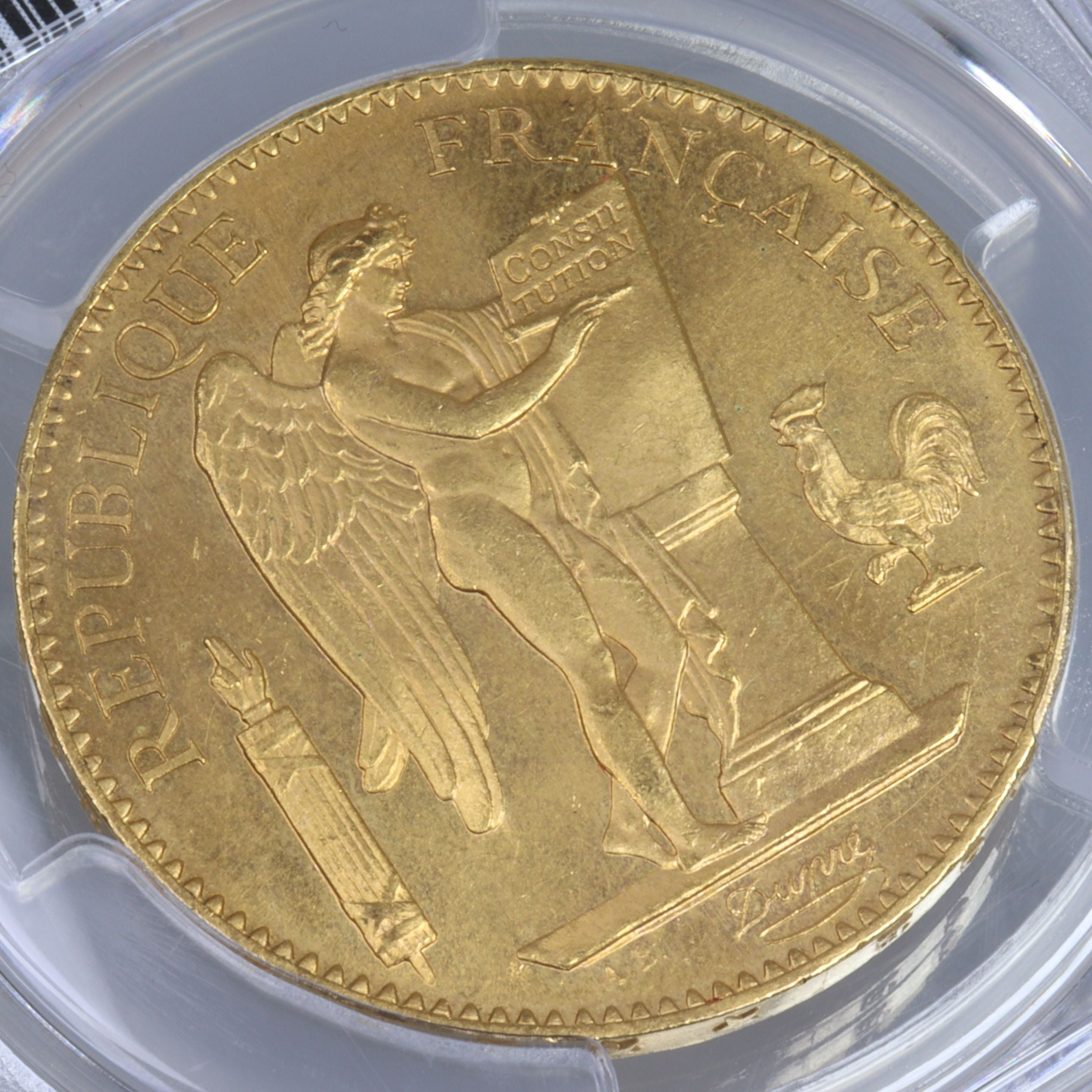 1882年 A フランス ラッキーエンジェル 100フラン金貨 【 PCGS MS65 TOP POP 】
