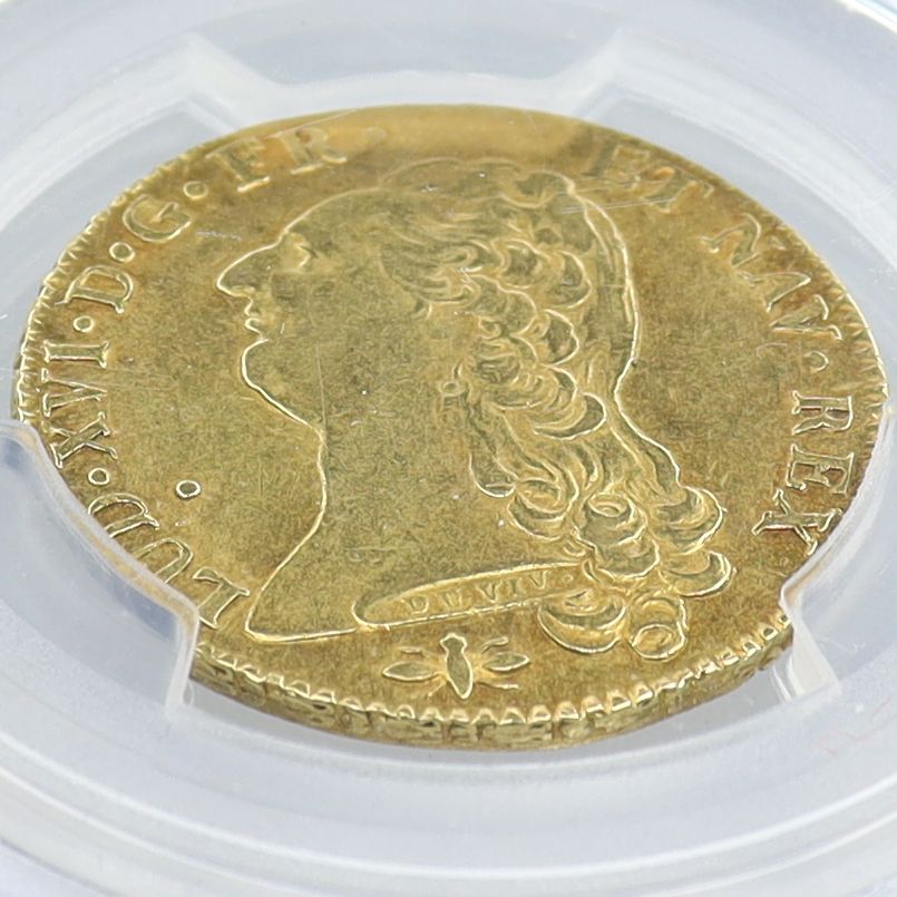 1786年 D フランス ルイ16世 2ルイドール 金貨 【 PCGS AU55 】