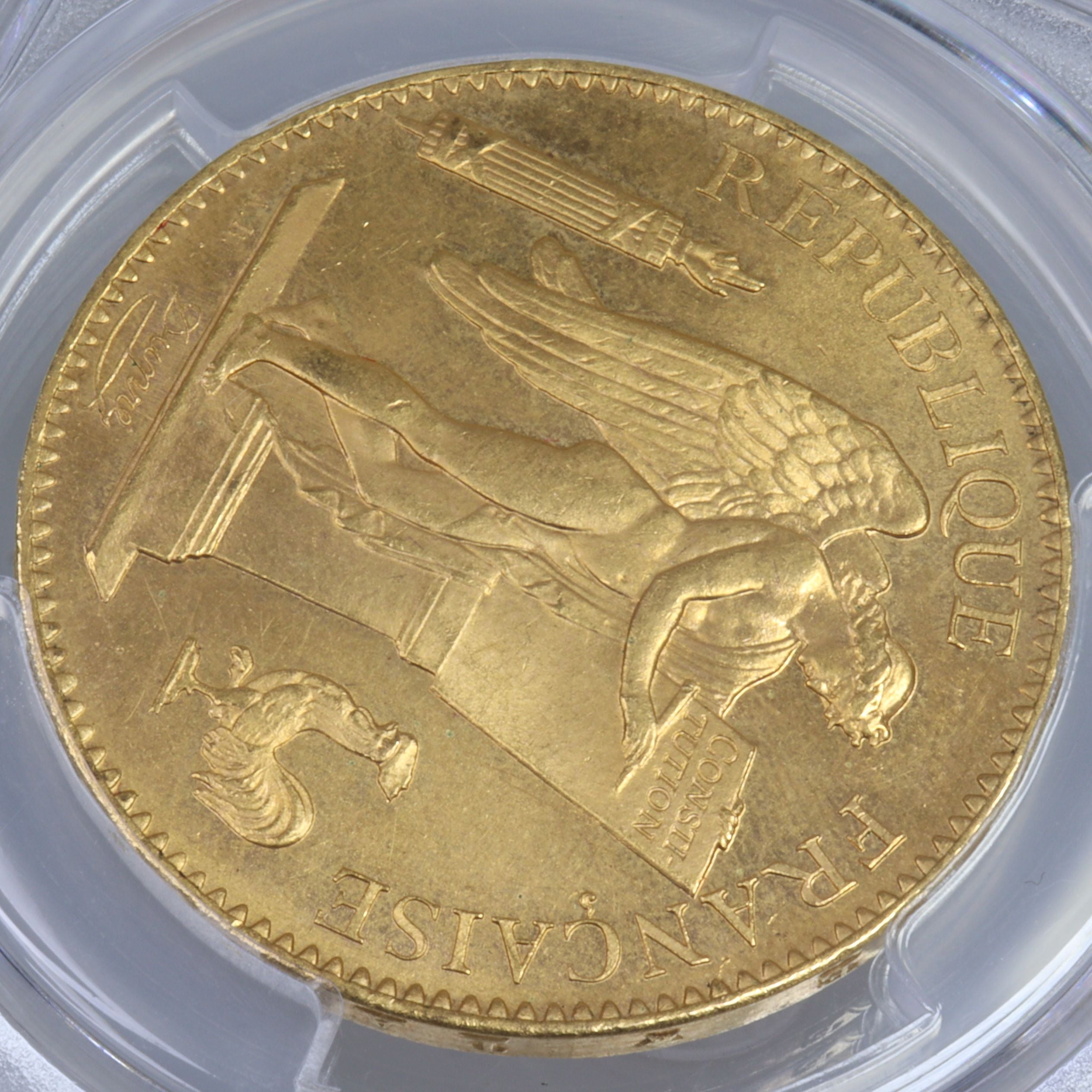 1882年 A フランス ラッキーエンジェル 100フラン金貨 【 PCGS MS65 TOP POP 】