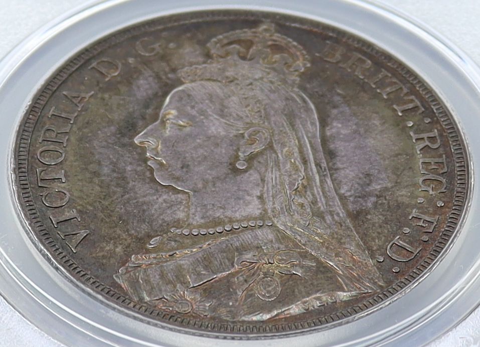 1887年 イギリス 1クラウン銀貨 ヴィクトリア女王 ジュビリーヘッド 【PCGS MS62】