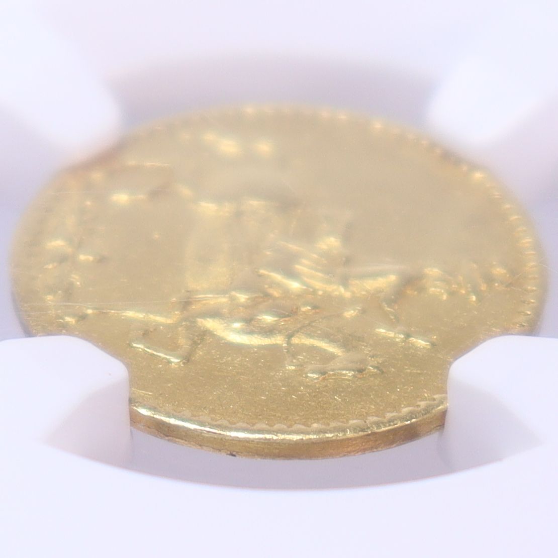 1670-99年 デンマーク クリスチャン5世 騎馬王 1ダカット 金貨 【 NGC AU58 唯一の鑑定品 TOP POP 】