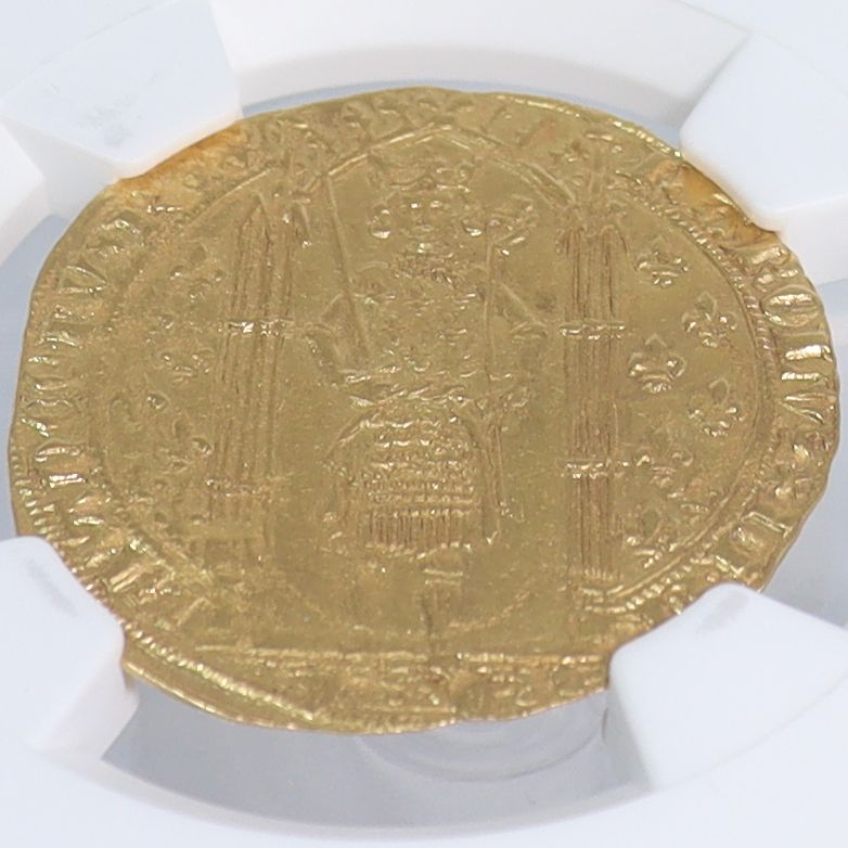 1364-80年 フランス フランカ・ピエ シャルル5世 金貨 3.80g 【 NGC MS62 】