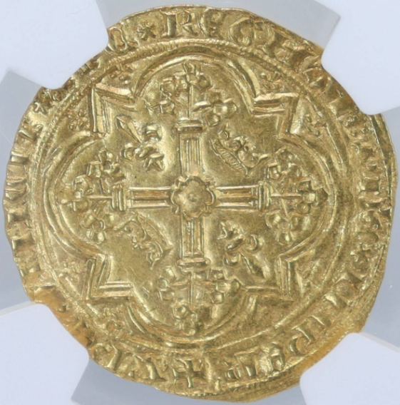 1364-80年 フランス フランカ・ピエ シャルル5世 金貨 3.80g 【 NGC MS62 】