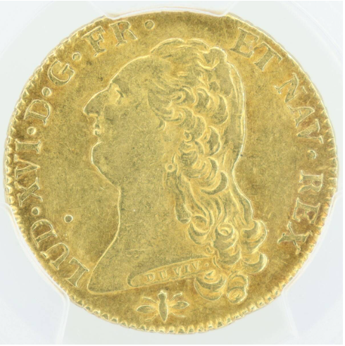1786年 D フランス ルイ16世 2ルイドール 金貨 【 PCGS AU55 】