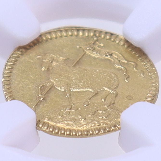 1700年 DATED ドイツ ニュルンベルク 1/4ダカット金貨 FR-1890 GFN LEGEND 【 NGC MS62 】