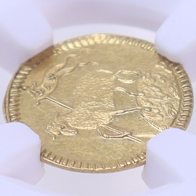 1700年 DATED ドイツ ニュルンベルク 1/4ダカット金貨 FR-1890 GFN LEGEND 【 NGC MS62 】