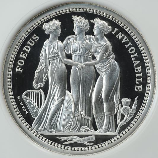 エリザベス2世 スリーグレイセス イギリス 5ポンド銀貨 PF70 ULTRA CAMEO First Releases NGC 表