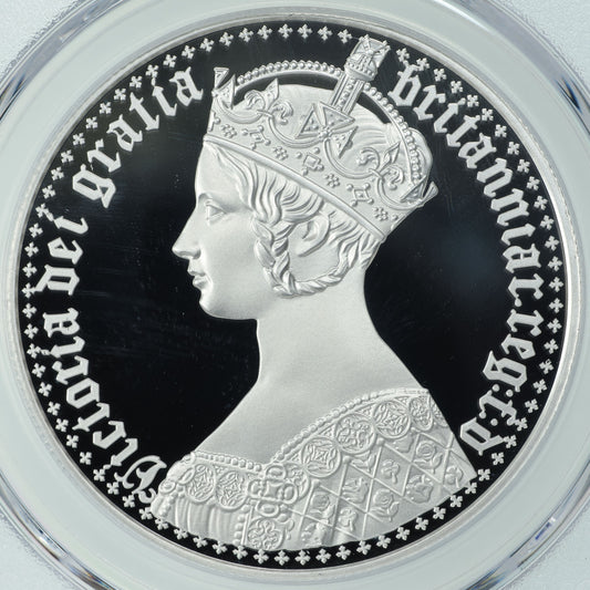 エリザベス2世 ゴシッククラウン 2021年 オルダニー 5ポンド銀貨 PF70 DEEP CAMEO PCGS ポートレート版表