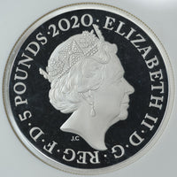 エリザベス2世 スリーグレイセス イギリス 5ポンド銀貨 PF70 ULTRA CAMEO First Releases NGC 裏