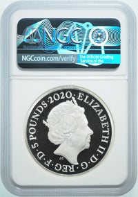エリザベス2世 スリーグレイセス イギリス 5ポンド銀貨 PF70 ULTRA CAMEO First Releases NGC 裏