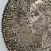 ヴィクトリア女王 ジュビリーヘッド イギリス 1887年 ハーフクラウン 1/2クラウン銀貨 MS63 PCGS 表