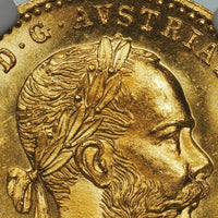 フランツ・ヨーゼフ1世 オーストリア 1914年 1ダカット金貨 MS64 NGC 表