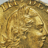 ジョージ3世 イギリス 1776年 ハーフギニー 1/2ギニー金貨 MS64 PCGS 表