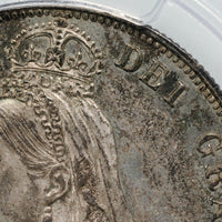 ヴィクトリア女王 ジュビリーヘッド イギリス 1887年 ハーフクラウン 1/2クラウン銀貨 MS63 PCGS 表