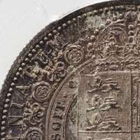 ヴィクトリア女王 ジュビリーヘッド イギリス 1887年 ハーフクラウン 1/2クラウン銀貨 MS63 PCGS 裏