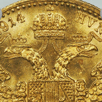 フランツ・ヨーゼフ1世 オーストリア 1914年 1ダカット金貨 MS64 NGC 裏