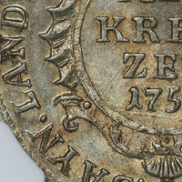 ドイツ ザイン＝アルテンキルヒェン伯領 1753年  12クロイツァー銀貨 NGC MS65 裏