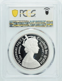 エリザベス2世 ゴシッククラウン 2021年 オルダニー 5ポンド銀貨 PF70 DEEP CAMEO PCGS シールド版裏