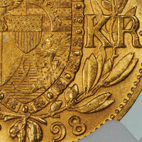 リヒテンシュタイン ヨハン2世 1898年 20クローネ金貨 MS63 NGC 裏