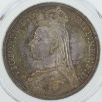 ヴィクトリア女王 ジュビリーヘッド イギリス 1887年 1クラウン銀貨 MS62 PCGS 表