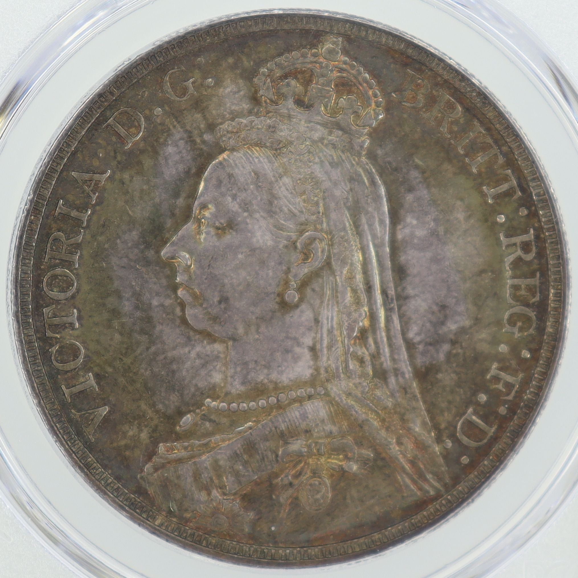 1887年 イギリス 1クラウン銀貨 ヴィクトリア女王 ジュビリーヘッド 【PCGS MS62】