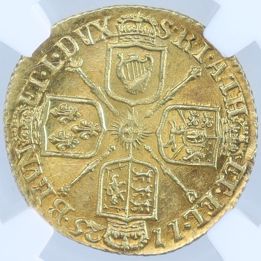 イギリス ジョージ1世 1725年 ハーフギニー 1/2ギニー金貨 MS63 NGC 裏