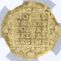 オランダ ユトレヒト 小文字年号（Small Date） 1807年 1ダカット金貨 MS63 NGC 裏