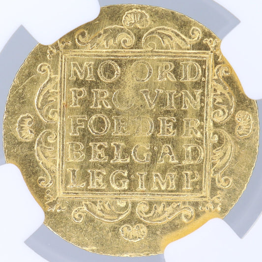 オランダ ユトレヒト 小文字年号（Small Date） 1807年 1ダカット金貨 MS63 NGC 裏