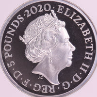 スリーグレイセス イギリス 2020年 5ポンド銀貨 PF70 ULTRACAMEO First Releases NGC 裏