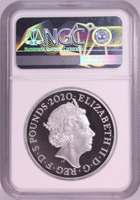 スリーグレイセス イギリス 2020年 5ポンド銀貨 PF70 ULTRACAMEO First Releases NGC 裏