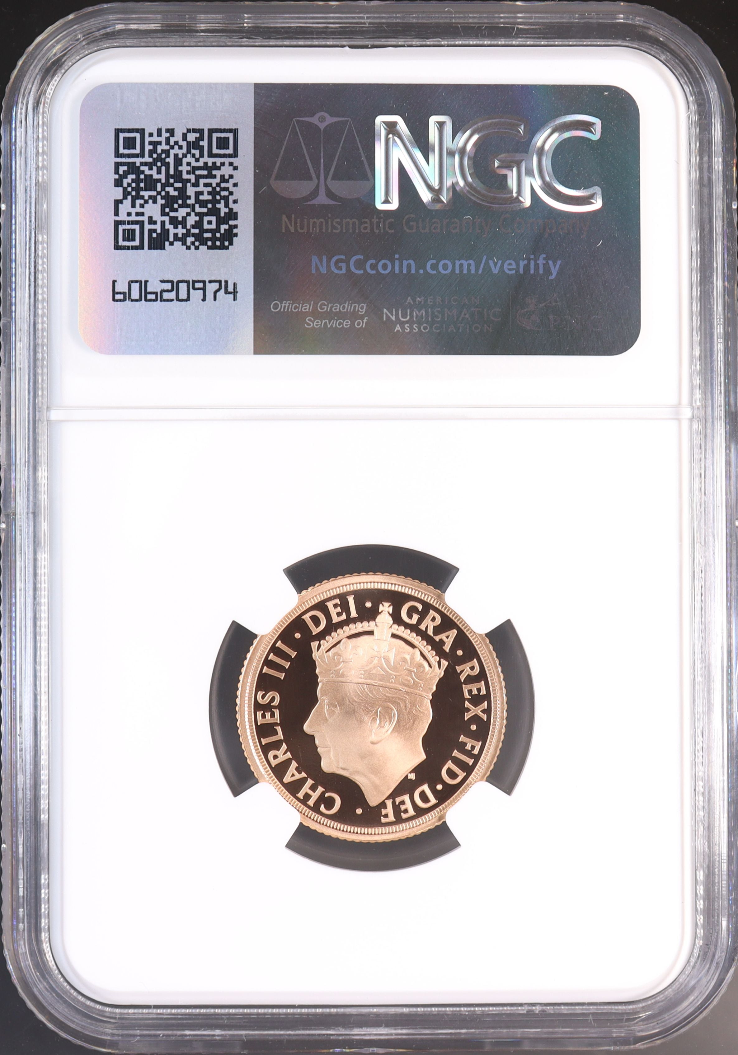 2023年 イギリス チャールズ3世 戴冠記念 1ソブリン金貨 【 NGC