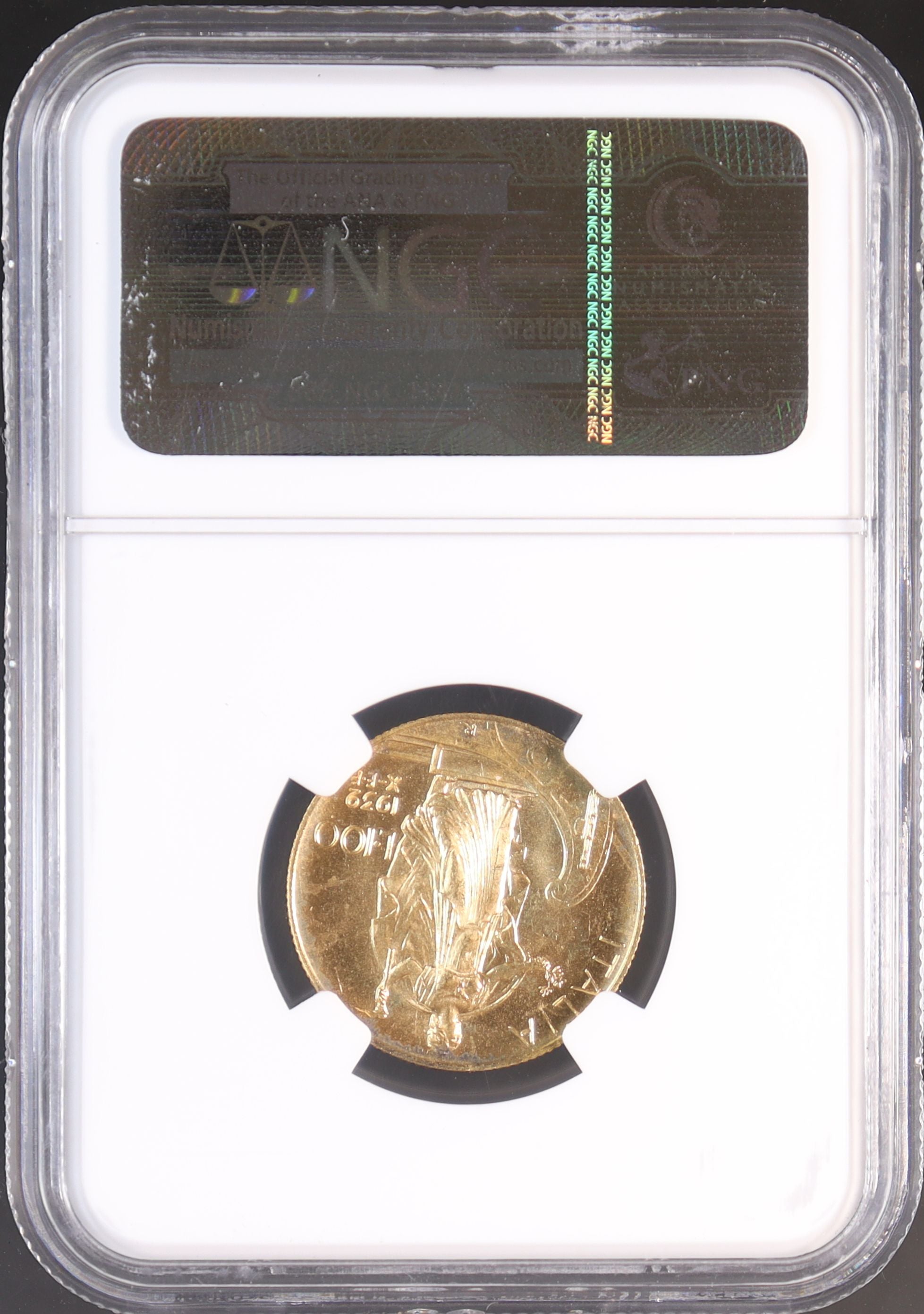 1932年 イタリア エマヌエーレ3世 100リラ金貨 【 NGC MS65 】