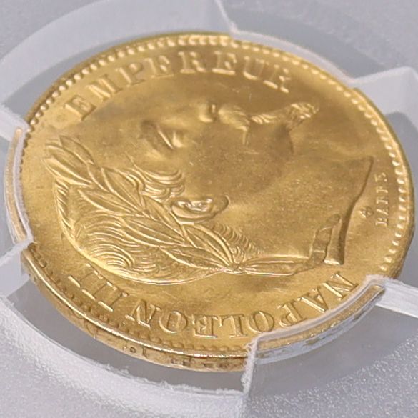 1869年 - BB フランス ナポレオン3世 20フラン 金貨 【 最高鑑定 PCGS MS65 鑑定枚数5枚 】