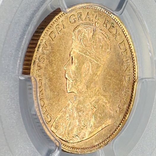 1912年 カナダ 5ドル 金貨 ジョージ5世 カナダ初 初年号 【 PCGS MS63 】
