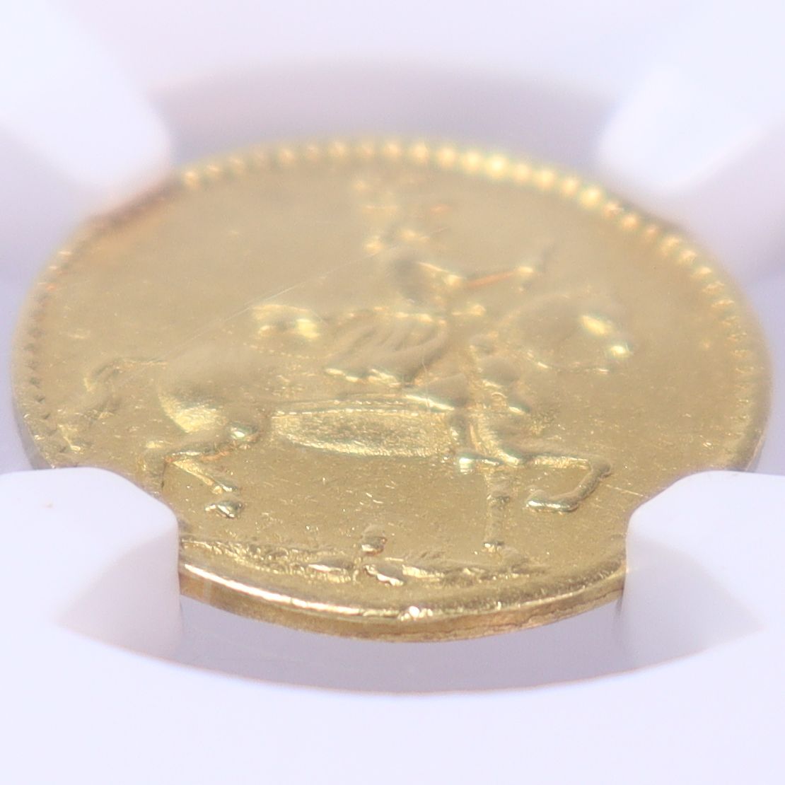 1670-99年 デンマーク クリスチャン5世 騎馬王 1ダカット 金貨 【 NGC AU58 唯一の鑑定品 TOP POP 】
