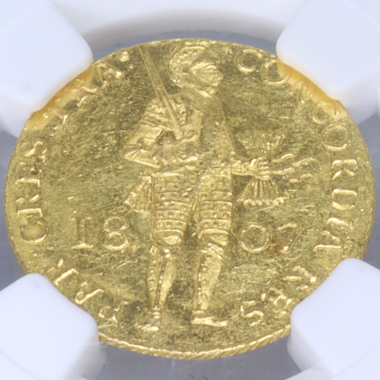 1807年 オランダ ユトレヒト 小文字年号（Small Date） 1ダカット金貨 【 NGC MS63 TOP POP 】