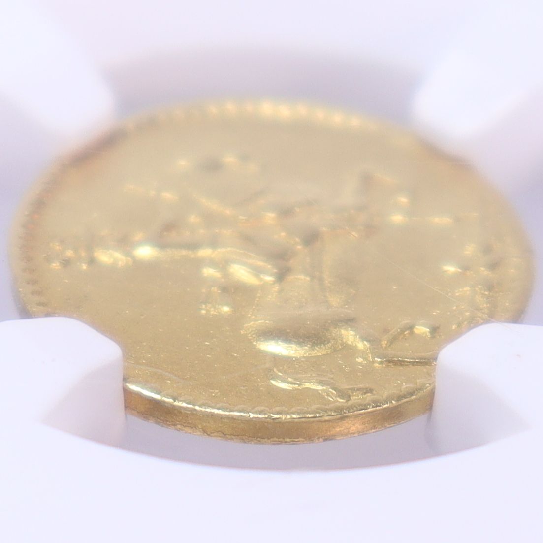 1670-99年 デンマーク クリスチャン5世 騎馬王 1ダカット 金貨 【 NGC AU58 唯一の鑑定品 TOP POP 】