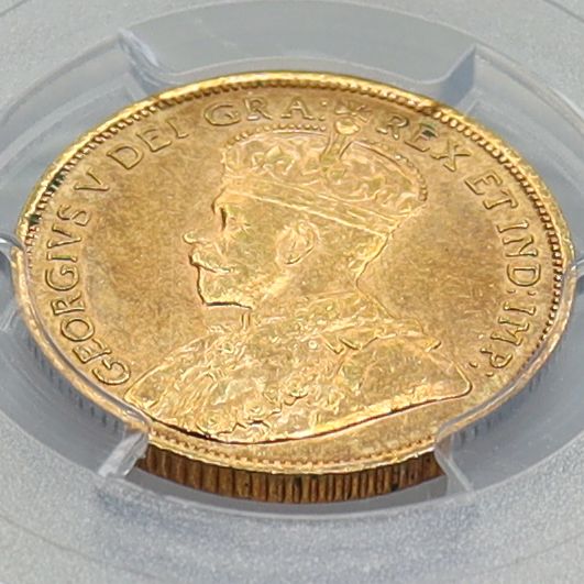 1912年 カナダ 5ドル 金貨 ジョージ5世 カナダ初 初年号 【 PCGS MS63 】