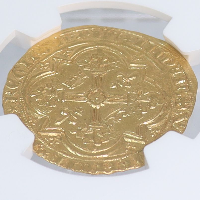 1364-80年 フランス フランカ・ピエ シャルル5世 金貨 3.80g 【 NGC MS62 】