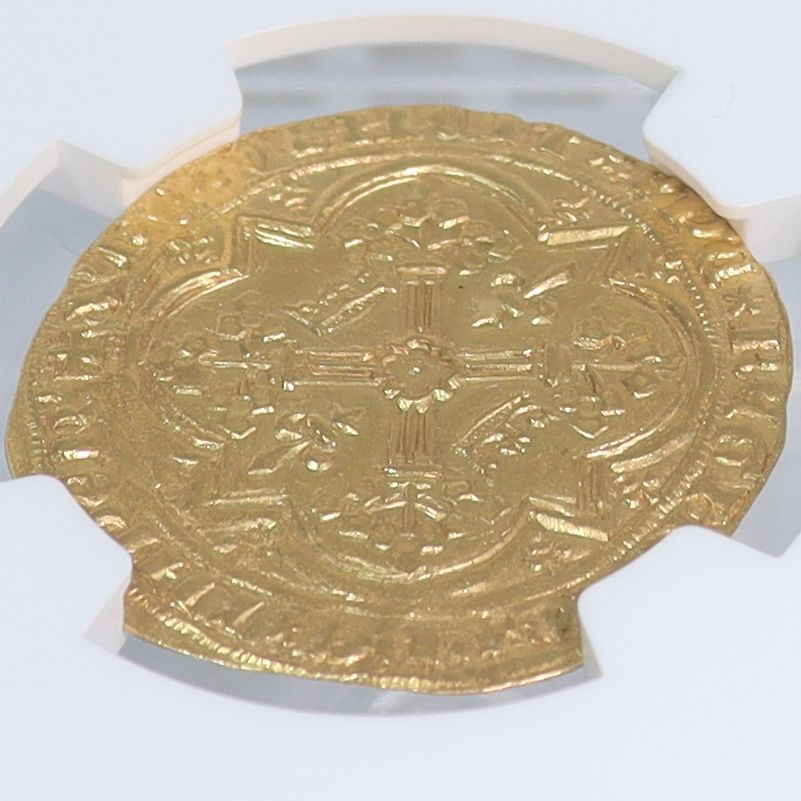 1364-80年 フランス フランカ・ピエ シャルル5世 金貨 3.80g 【 NGC MS62 】